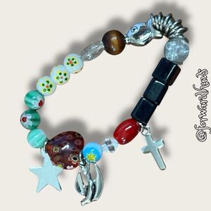 Bundle Sale 3 for $15 | Unique Stretch Bracelet with Beads and Charms